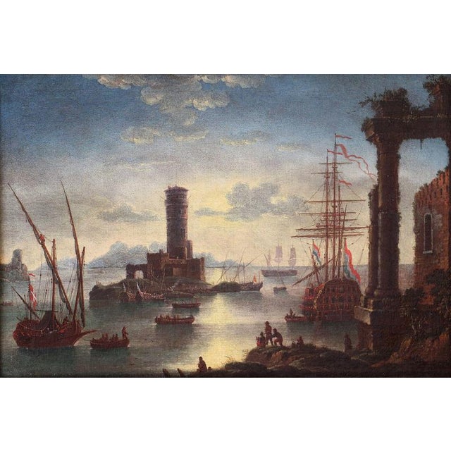 Alessandro Grevenbroeck (born in the 17th century died in Padua) Dutch seascape at dusk, around 1700 Canvas 95 cm by 64 cm...