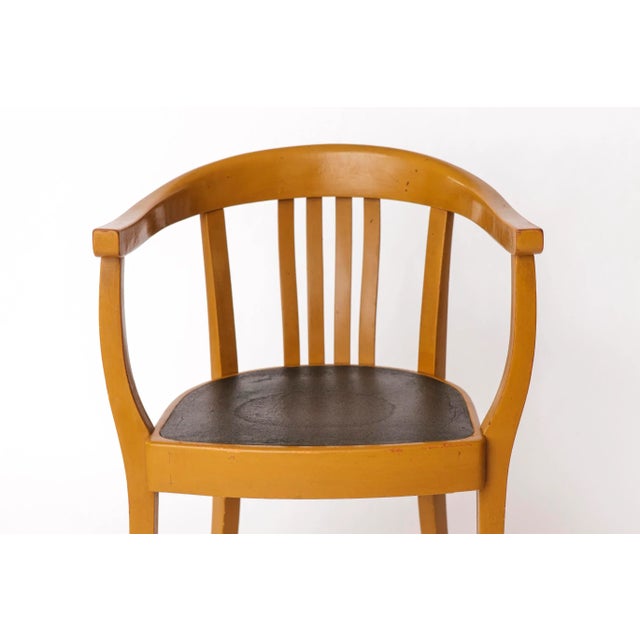 Vintage German Armchair in Mustard Yellow and Green, 1950s For Sale - Image 9 of 10