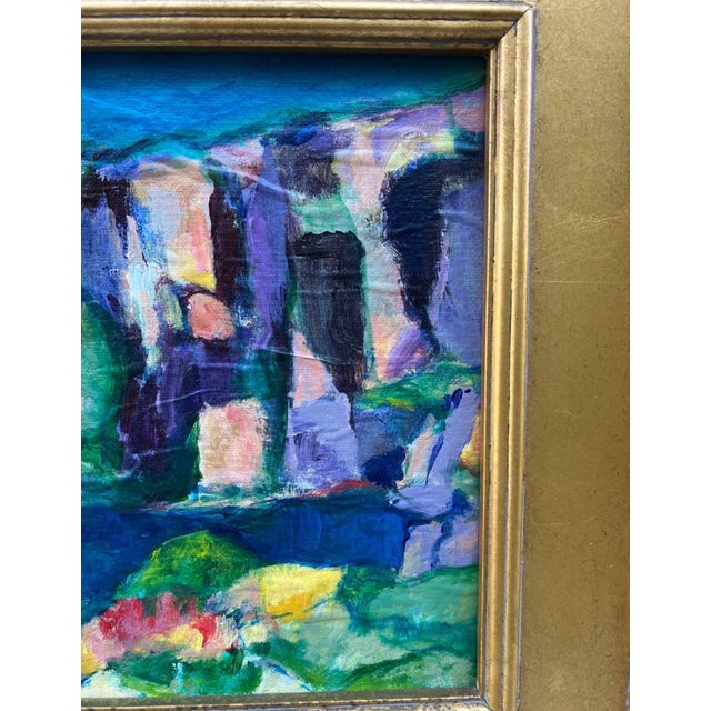 Post Impressionist Framed Acrylic "Rock Quarry" Painting, Signed K. Bergstrom-Catriona For Sale - Image 3 of 10