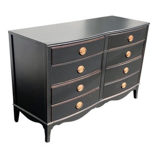 1940s Hepplewhite Vintage Lowboy in Black For Sale