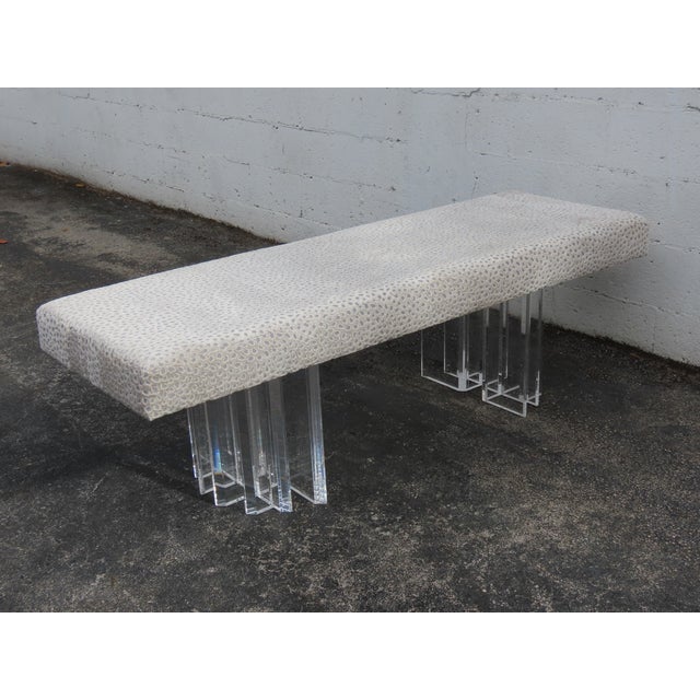 Mid Century Modern Long Lucite End of the Bed Dining Table Bench 6374 For Sale - Image 4 of 18