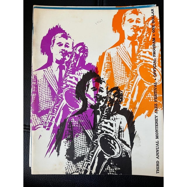 Blue 1960 & 1962 Monterey Jazz Festival Programs Vintage Official- Set of 3 For Sale - Image 8 of 10