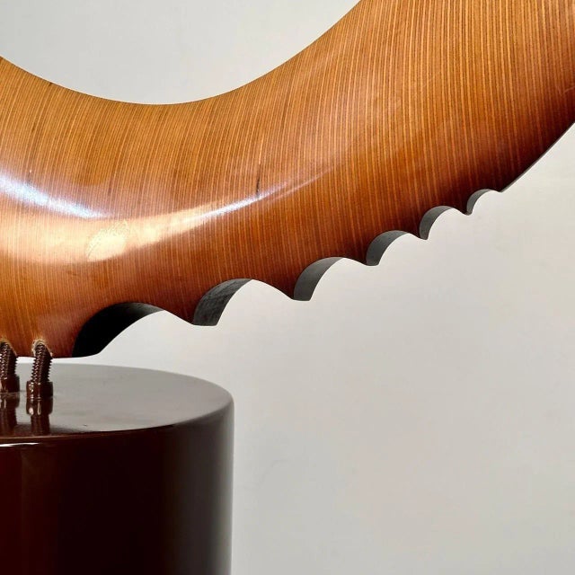 Modern Boomerang Wooden Sculpture on Steel Pedestal by David Hymes, Contemporary For Sale - Image 12 of 12