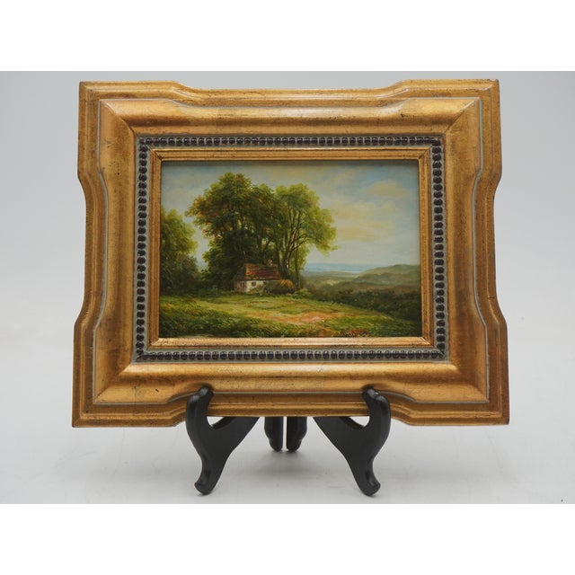 Traditional Pair of Oil on Board Landscape Paintings - Signed For Sale - Image 3 of 13