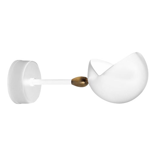 Mid-Century Modern White Eye Sconce Wall Lamp by Serge Mouille For Sale