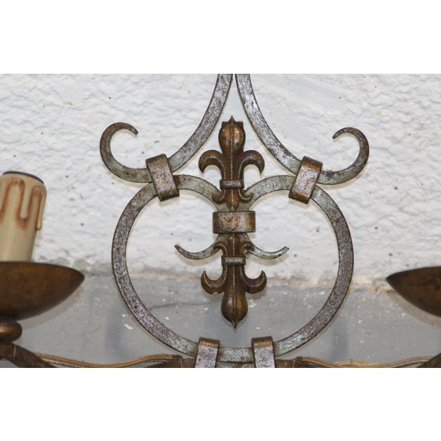 Vintage Royal Lily Decor Wall Lamps, 1950s, Set of 2 For Sale - Image 4 of 18