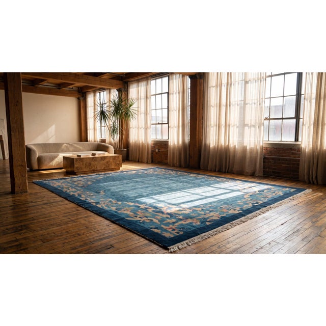 Textile Antique Chinese Peking Rug 9' 2" x 11' 6" For Sale - Image 7 of 9