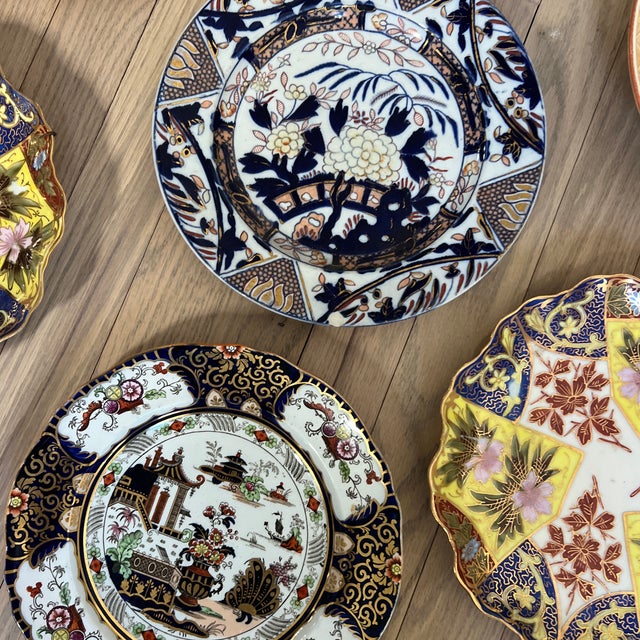 Late 19th Century Antique English, Japanese & Chinese Imari Style Plate Collections- Set of 10 For Sale - Image 5 of 11