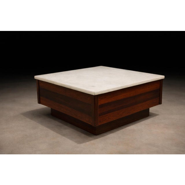 Mid-Century Modern Brazilian Mid-Century Coffee Table in Rosewood With Marble Top, Unknown, 1960s For Sale - Image 3 of 6