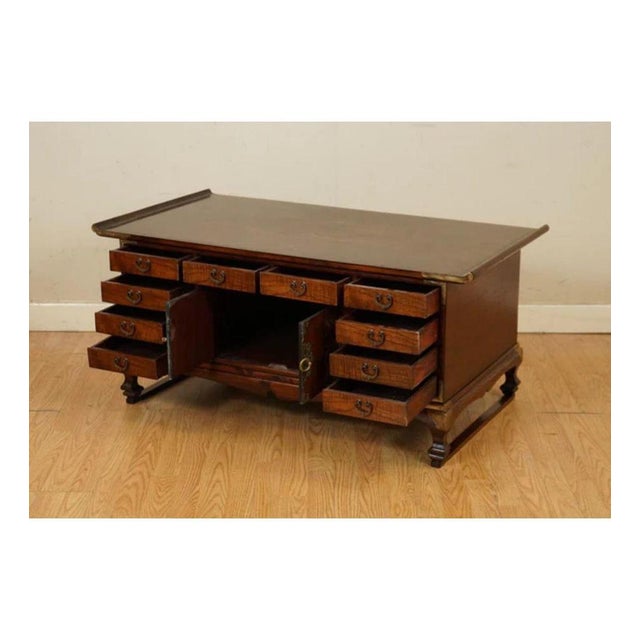 Korean Elm Coffee Table with Drawers, Late 19th Century For Sale - Image 5 of 13