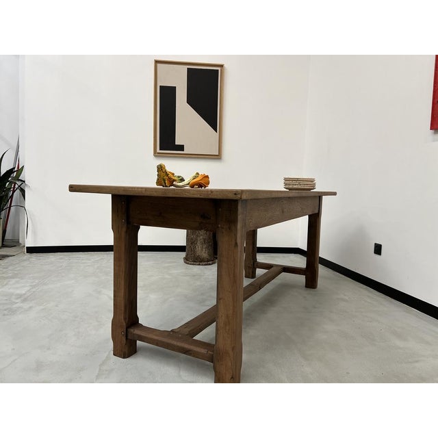 French Farm Table in Oak and Walnut, 1950s For Sale - Image 12 of 18