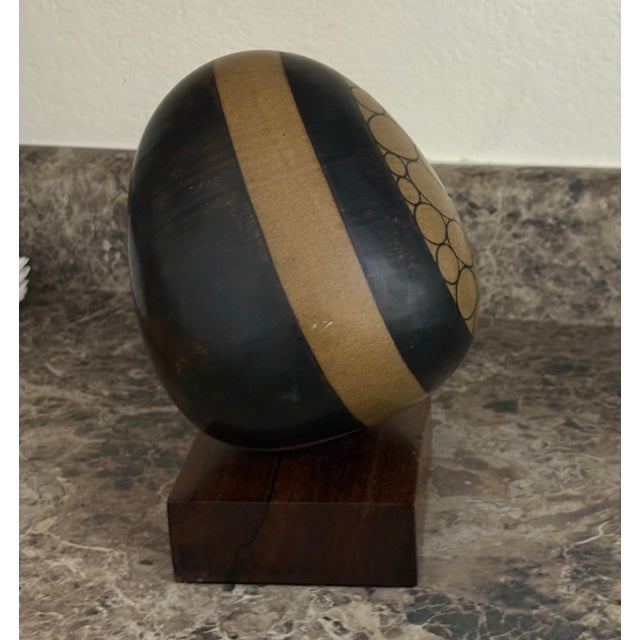 Tan Harrison McIntosh Ceramic Geometric Egg For Sale - Image 8 of 12