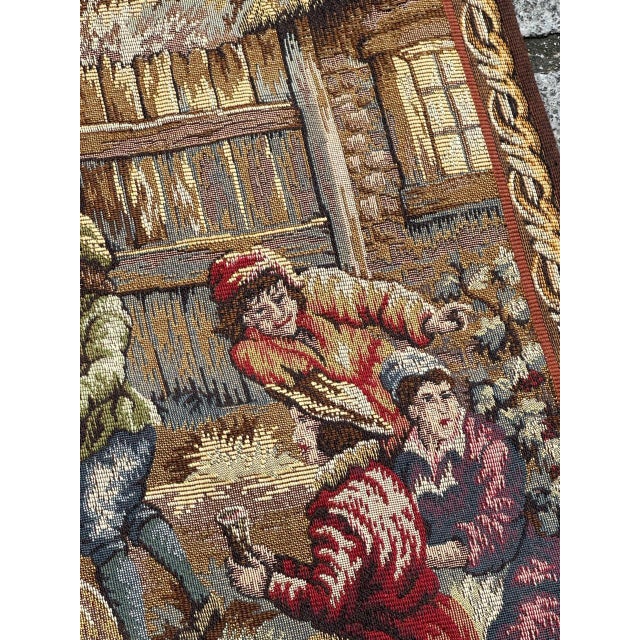 Textile French Jacquard Tapestry with the Flemish Festival Motif in the style of Aubusson, 1970s For Sale - Image 7 of 18