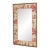 Chintz Crackle Painted Red and Cream Wall Mirror For Sale