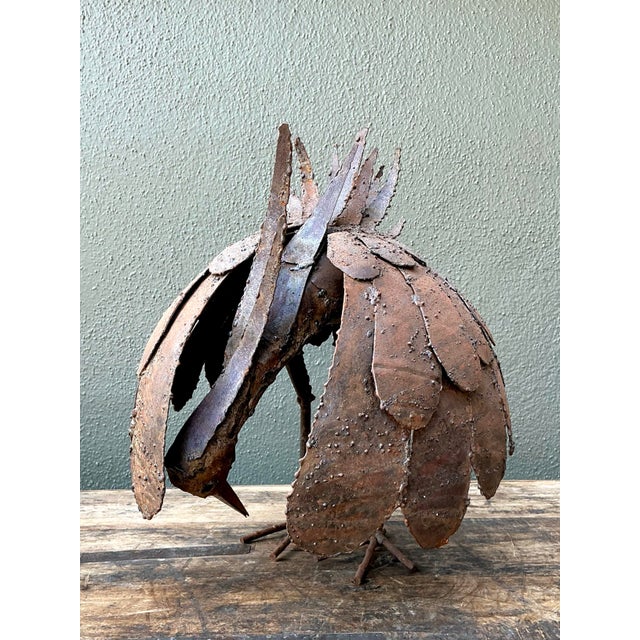 Vintage Torch Cut Iron Bird Sculpture For Sale - Image 10 of 12