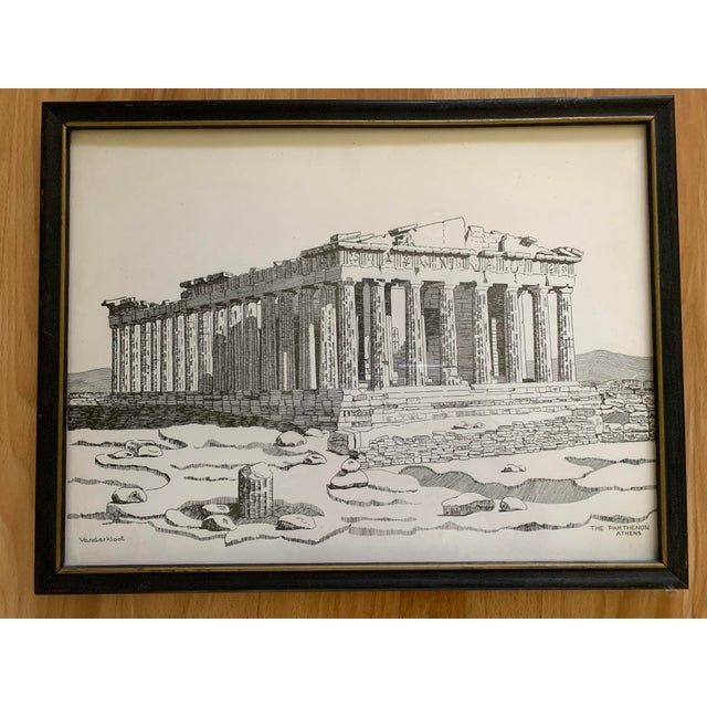 Vintage Architectural Etching of Roman Ruins by Charles A. Vanderkloot.