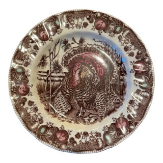 Johnson Brothers “His Majesty” Turkey Transferware Thanksgiving Dinner Plate For Sale