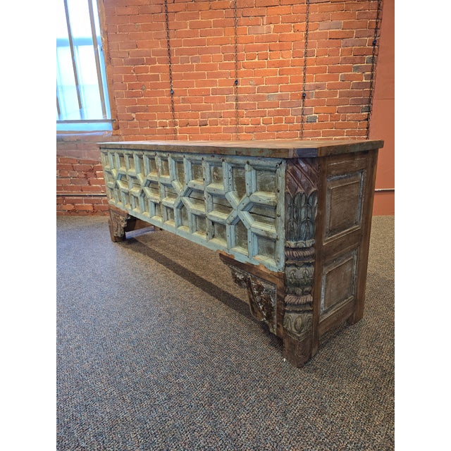 1990s 1990s Reclaimed Indian Architectural Console / Sideboard For Sale - Image 5 of 7