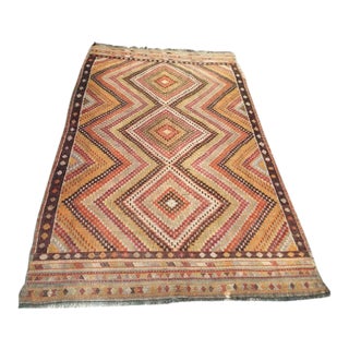 Embroidered Kilim Rug - 64" X 108" For Sale