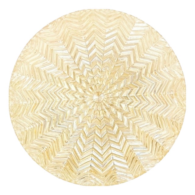 Mid-Century Modern Art Deco Geometric Amber Glass Ceiling Light from Limburg, Germany, 1970s For Sale