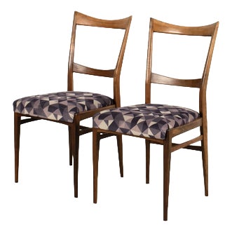 Purple Fabric Chairs, Set of 2 For Sale