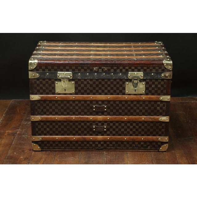 Checkerboard Trunk from Moynat, 1910s For Sale - Image 9 of 9