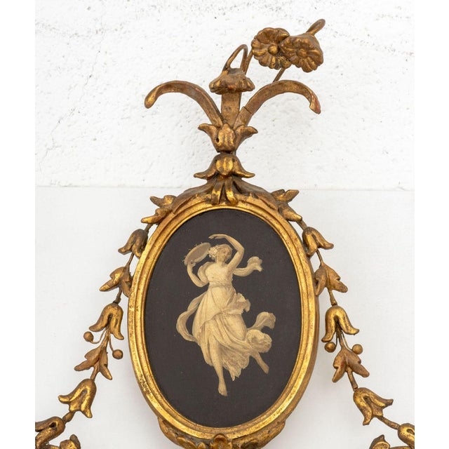 Gold Adam Style Giltwood Oval Mirrors, Pair For Sale - Image 8 of 12