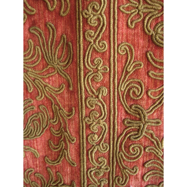 Textile Early 20th Century French Gold Metallic on Velvet Embroidery Tapestry For Sale - Image 7 of 17