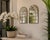 Pair of Vintage Architectural Arched Iron Windowpane Mirrors in Whitewashed Gray For Sale - Image 12 of 12