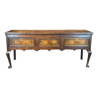 Early 19th Century British George II Oak Dresser Base Sideboard For Sale