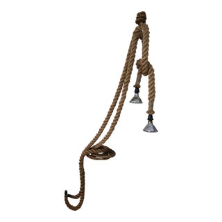 Restoration Hardware Hanging Rope Pendant Lights - A Pair For Sale