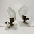 Small Italian Frosted Engraved Glass Bedside Lamps, 1940s, Set of 2 For Sale - Image 9 of 10
