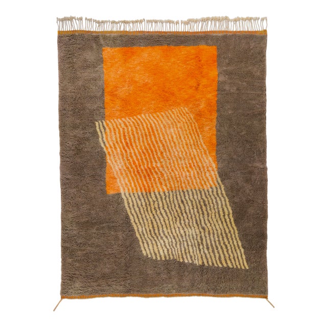 Geometric Hand-Knotted Wool Rug by Azele Studio For Sale