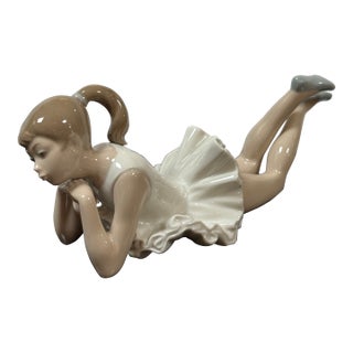 Nao for Lladró Pensive Ballet Porcelain Figurine, Signed For Sale
