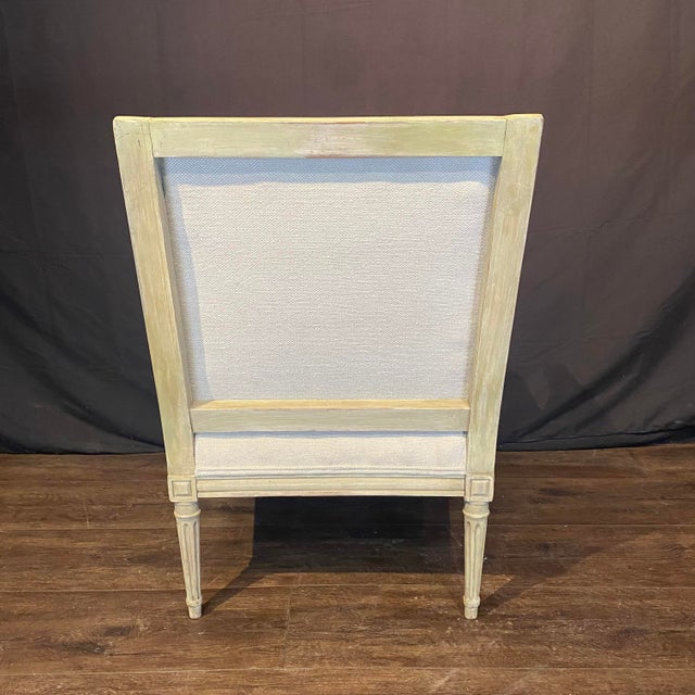 19th Century French Louis XVI Painted Bergère Chairs -a Pair For Sale - Image 10 of 10