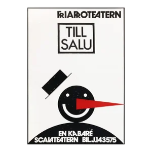1980 Swedish Theater Poster, Friaproteatern: Till Salu (Penguin)