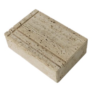 Italian Travertine Marble Jewelry Box, Postmodern, Fratelli Mannelli, 1970s Italy For Sale