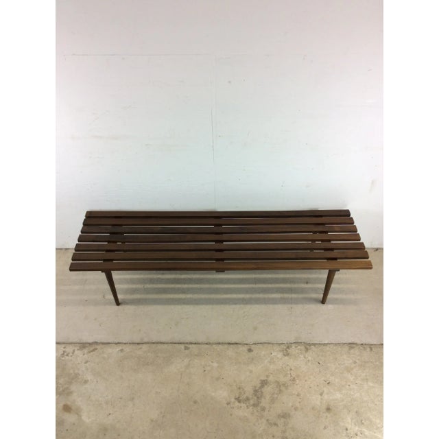 Adrian Pearsall Mid Century Modern Slat Bench Coffee Table With Walnut Finish For Sale - Image 4 of 12