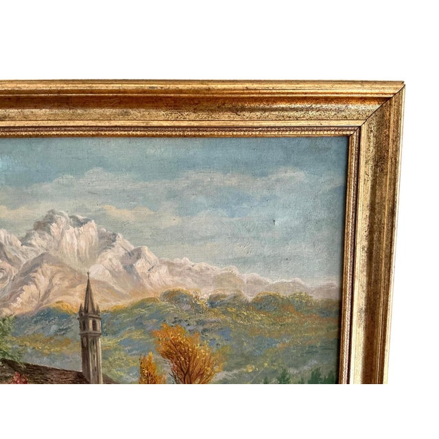 Textile Early 20th Century Original Signed Hipp Dingemans Oil Painting Alpine Scene Landscape, Framed For Sale - Image 7 of 12