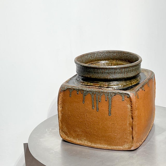 Brutalist Large Architectural Stoneware Vase by Pierre Culo, 1970s For Sale - Image 3 of 18