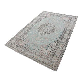 1960 Handmade Double Knotted Turkish Floor Rug For Sale
