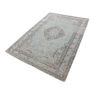 1960 Handmade Double Knotted Turkish Floor Rug -4' 9'' X 6' 10'' For Sale