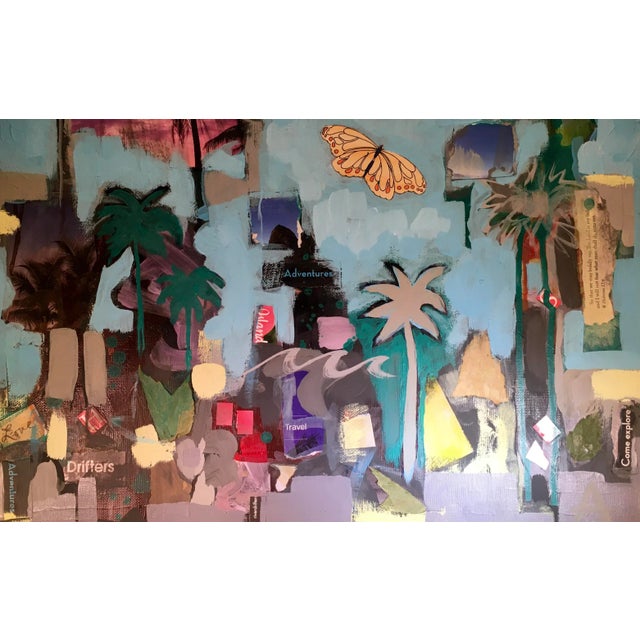 "Travel Poem #1-Tropics" Original Mixed Media Artwork on Canvas by Cassandra L. Auker For Sale - Image 11 of 11