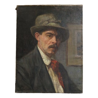 Self-Portrait, 19th Century, Oil Painting on Canvas For Sale