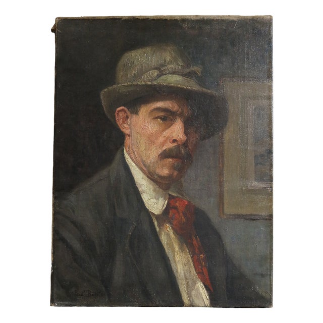 Self-Portrait, 19th Century, Oil Painting on Canvas For Sale