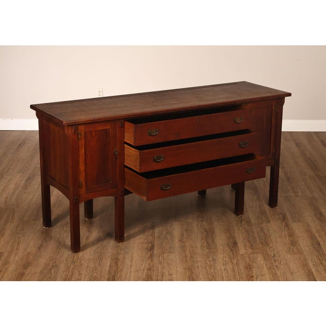 Charles Limbert Limbert Antique Mission Style Oak Sideboard For Sale - Image 4 of 18