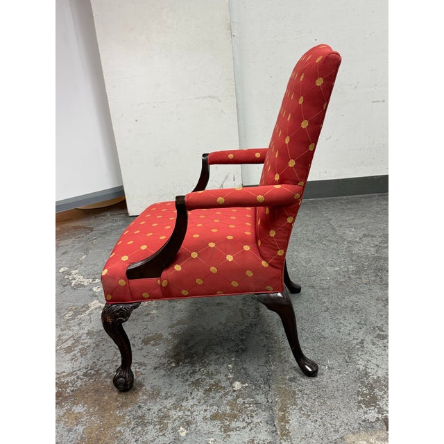 Sherrill Furniture Chippendale Style Claw Foot Armchair For Sale - Image 4 of 12
