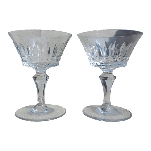 工芸品 baccarat Baccarat Crystal - Signed Swirl Bambous Round Casket Box