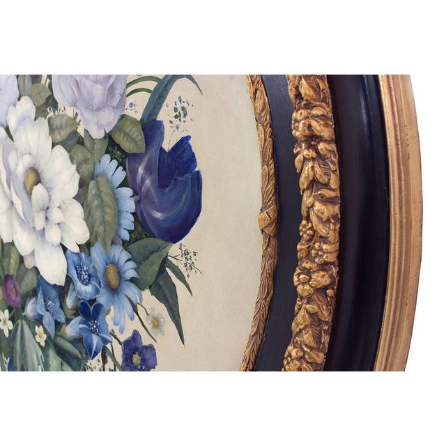 Large Floral Still Life, Oil Painting on Wood Panel, Late 20th Century, Framed For Sale - Image 4 of 7