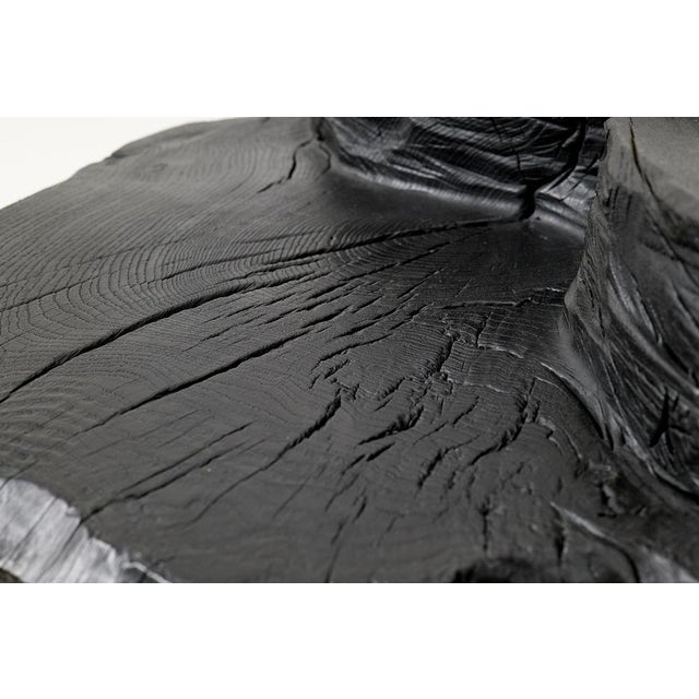 Early 21st Century Sculptural Rustic Coffee Table in Burnt Black Wood by Logniture For Sale - Image 5 of 18
